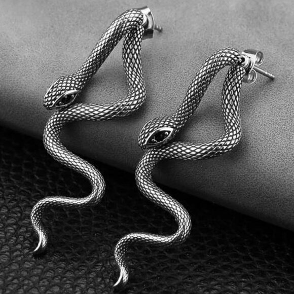 Retro Snake Earrings for Women-Vintage Goth Punk Snake Earrings - Picture 5 of 7